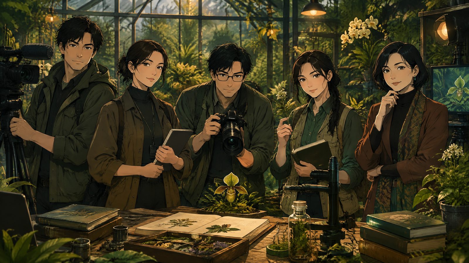 植物影像编辑与审校流程角色示意图
